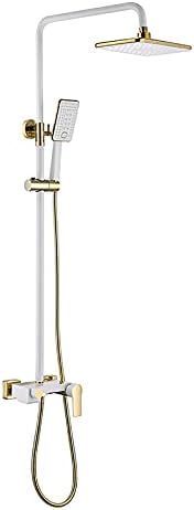 White Waterfall Shower System with Handheld Combo Set
