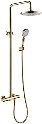 10 Inches Rain Shower System with Thermostatic Faucet and Handheld Shower