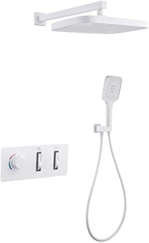 White Aesthetic Mixer Shower Set with Rainfall and Handheld