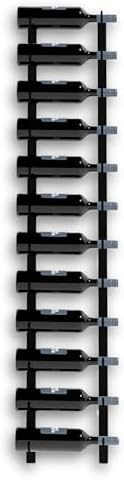 12 Bottle Black Metal Wall Mounted Wine Rack - Modern Industrial Style