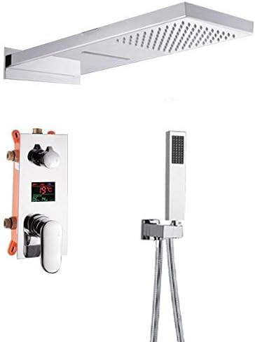 TECKI 3-Way Digital Bath Shower Set with Rainfall Head and Handheld