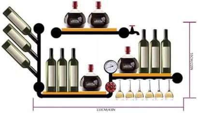 Wall-Mounted Wine Rack with Industrial Style Iron Pipe Shelves