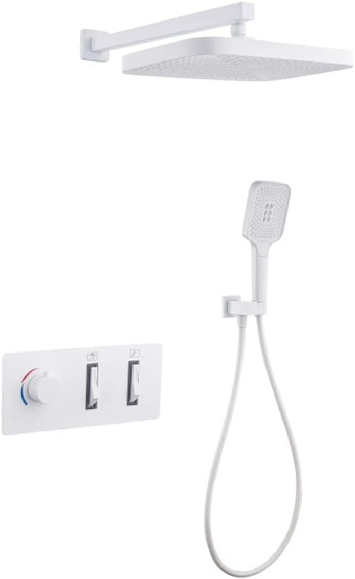 White Aesthetic Mixer Shower Set with Rainfall and Handheld
