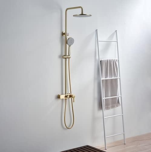 uhyOHF Rain Shower System Set with Adjustable Handle and Handheld Shower