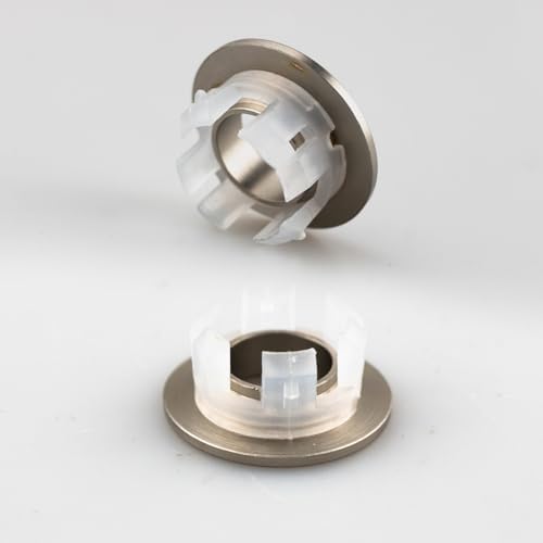 4 PCS Sink Basin Overflow Covers - Brushed Nickel Brass Insert Trim Caps
