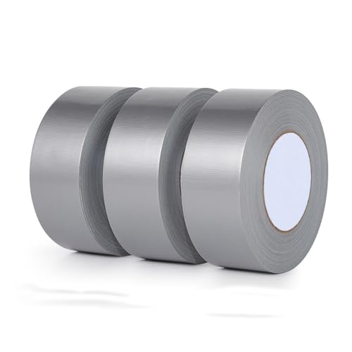 Heavy Duty 2 Inch Duct Tape 3-Pack Silver Waterproof No Residue