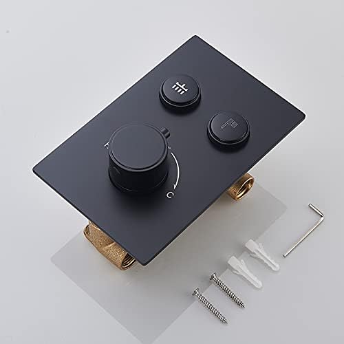 Black Rain Thermostatic Shower Faucet Set with Handheld
