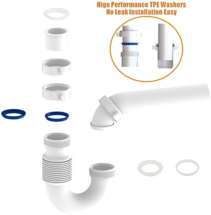 Variimage Flexible P Trap for Bathroom Sink Drain Kit