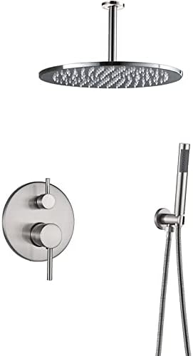 Shower Fixtures System with Rain Shower Head and 3-Setting Handheld