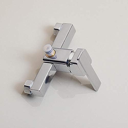 Chrome Finish Wall Mount 8 Inch Rain Shower Set with Adjustable Height