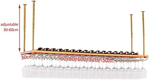 Pimex Gold Ceiling Wine Rack with Adjustable Height
