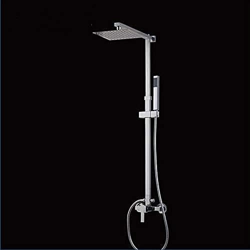 Chrome Finish Wall Mount 8 Inch Rain Shower Set with Adjustable Height