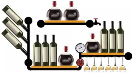 Wall-Mounted Wine Rack with Industrial Style Iron Pipe Shelves
