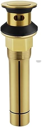 PARLOS Pop Up Sink Drain Stopper Anti-Clogging with Overflow Brushed Gold