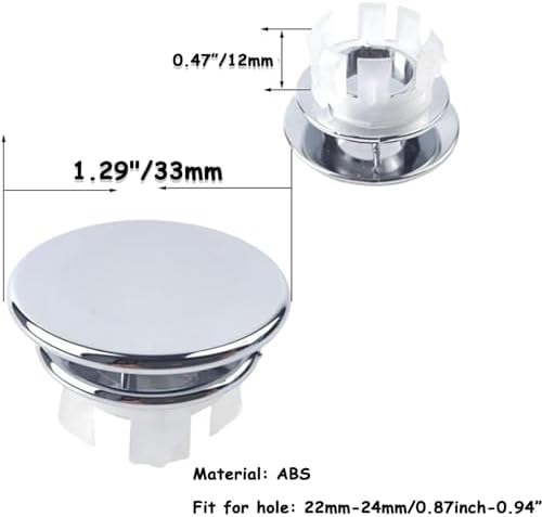 6 Pack Solid Brass Sink Overflow Trim Ring with Chrome Plating
