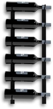 6-Bottle Black Metal Wall Mounted Wine Rack - Modern Industrial Style