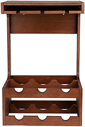 Mind Reader Wall-Mounted Wine Rack 6-Bottle Capacity Wood Brown
