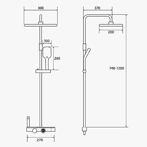 Digital Display Shower Faucet Set with 4 Functions