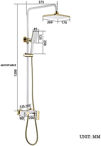 White Waterfall Shower System with Handheld Combo Set