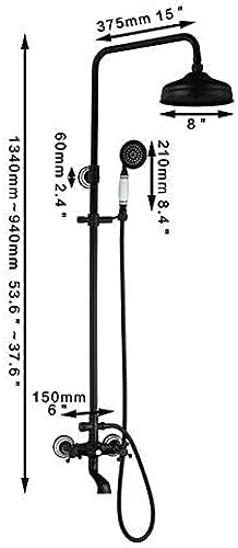 TECKI 8 Inch Oil Rubbed Bronze Bath Shower Trim Set
