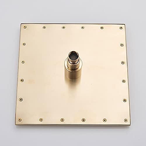 Black Gold Shower Faucet Set with Rain Head and Handheld