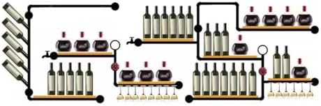 Industrial Style Wall-Mounted Wine Rack