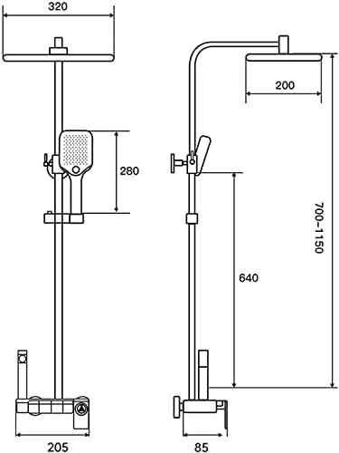 Thermostatic Shower System with 3-Function Handheld and Bidet Sprayer