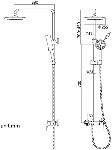 10 Inch Black Gold Shower System with 2 Mode Handheld