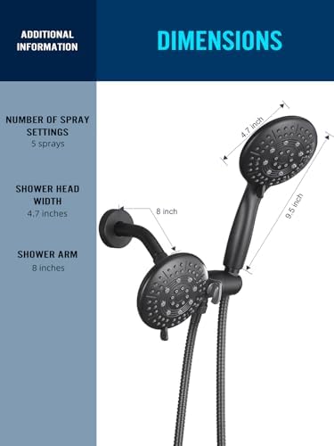 Cobbe 48-Setting 3-Way Shower Head Combo - Black