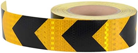 AISEY 2 x 30ft Reflective Safety Tape Yellow Black Waterproof 1