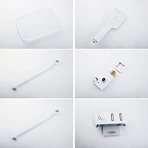 White Aesthetic Mixer Shower Set with Rainfall and Handheld