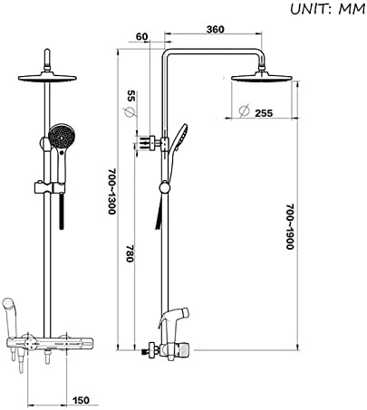 Thermostatic Shower System with 10 Inches Combo Set