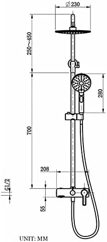 uhyOHF Rain Shower System Set with Adjustable Handle and Handheld Shower