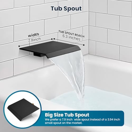 gotonovo 10 Inch Rain Shower Head System with Handheld Sprayer and Tub Spout