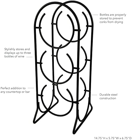 Spectrum 3-Bottle Horseshoe Wine Rack Black