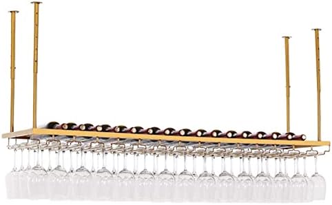 Pimex Gold Ceiling Wine Rack with Adjustable Height