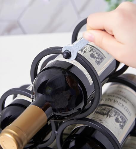 GeLive 6-Bottle Tabletop Wine Rack Frosted Iron