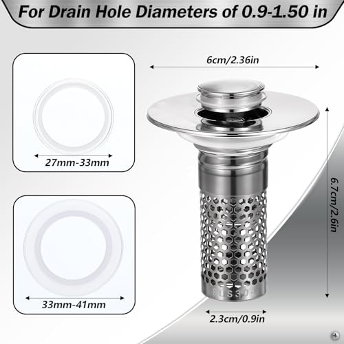 LLOUSSAK Drain Stopper with Anti-Clogging Basket