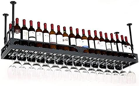 CGF- Wall-Mounted Wine Rack with Upside Down Design Black 60x35cm