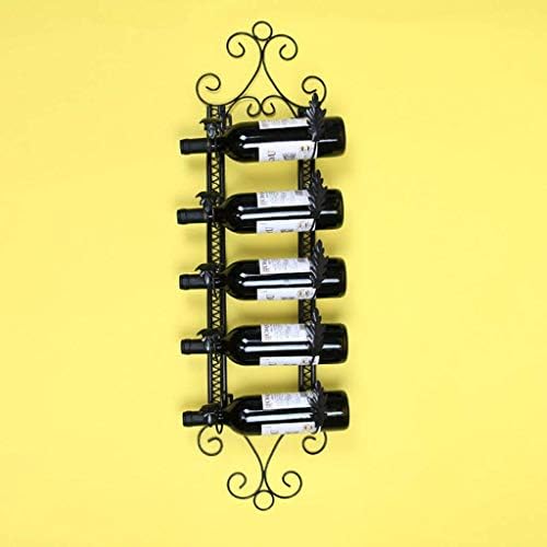 LASEVE Wall-Mounted Wine Rack 5 Bottles Capacity Rustic Industrial Design