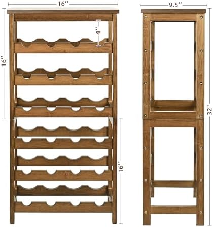 VASMIA 6-Tier Freestanding Wine Rack with Table Top