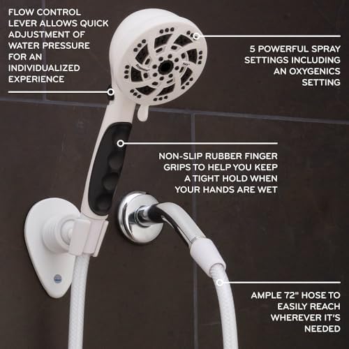 ETL Oxygenics Fury RV Handheld Shower Head Kit White 1