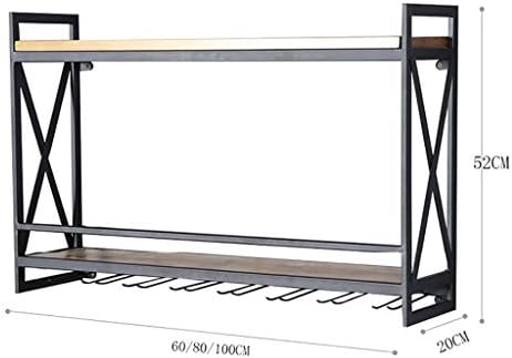 Solid Wood Iron Wall-Mounted Wine Rack