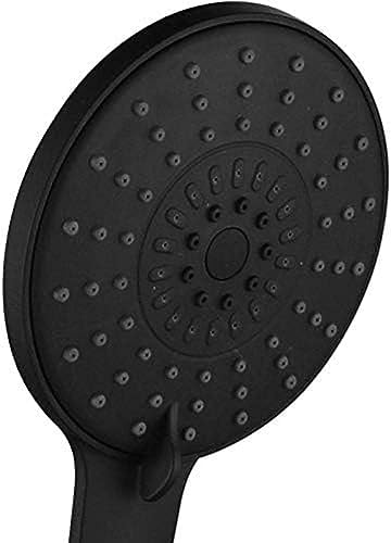 TECKI Matte Black Three Function Round Handheld Shower with Faucet Set