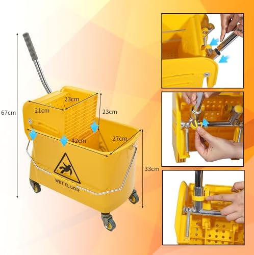 Wajeehaa 22 Qt Mop Bucket with Wringer and Cotton Mop 1