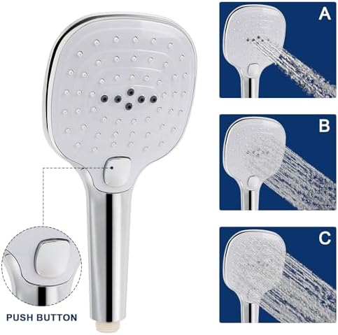 NearMoon Handheld Shower Combo with 3 Settings and 5ft Hose