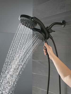 Delta 75699BL HydroRain Dual Shower Heads with MagnaTite and Matte Black