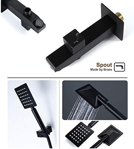 Black Rain Shower System with Body Jets and Handheld