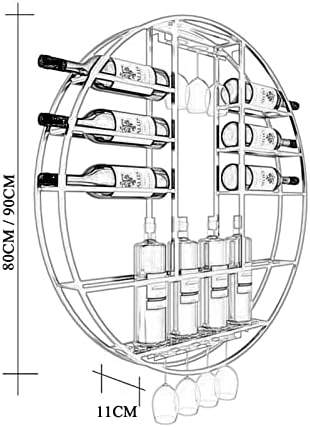 Pimex Wall-Mounted Wine Rack with Stemware Holder Black 80x11x80cm 1