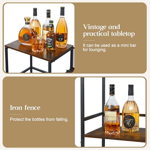 Hayexiha 3-Tier Freestanding Wine Liquor Rack Cabinet